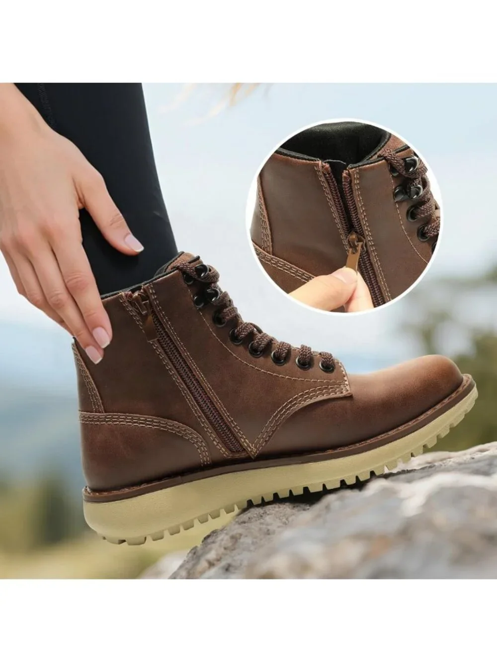 Winter Hiking Boots for Women - Waterproof Lightweight Outdoor Shoes for Walking
